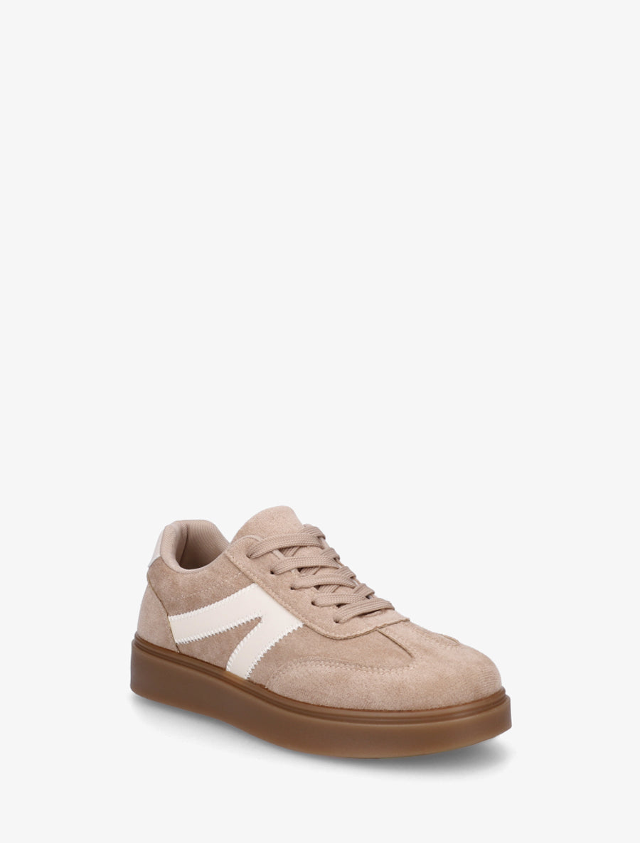 Sneakers à semelle en caoutchouc - Taupe - 2