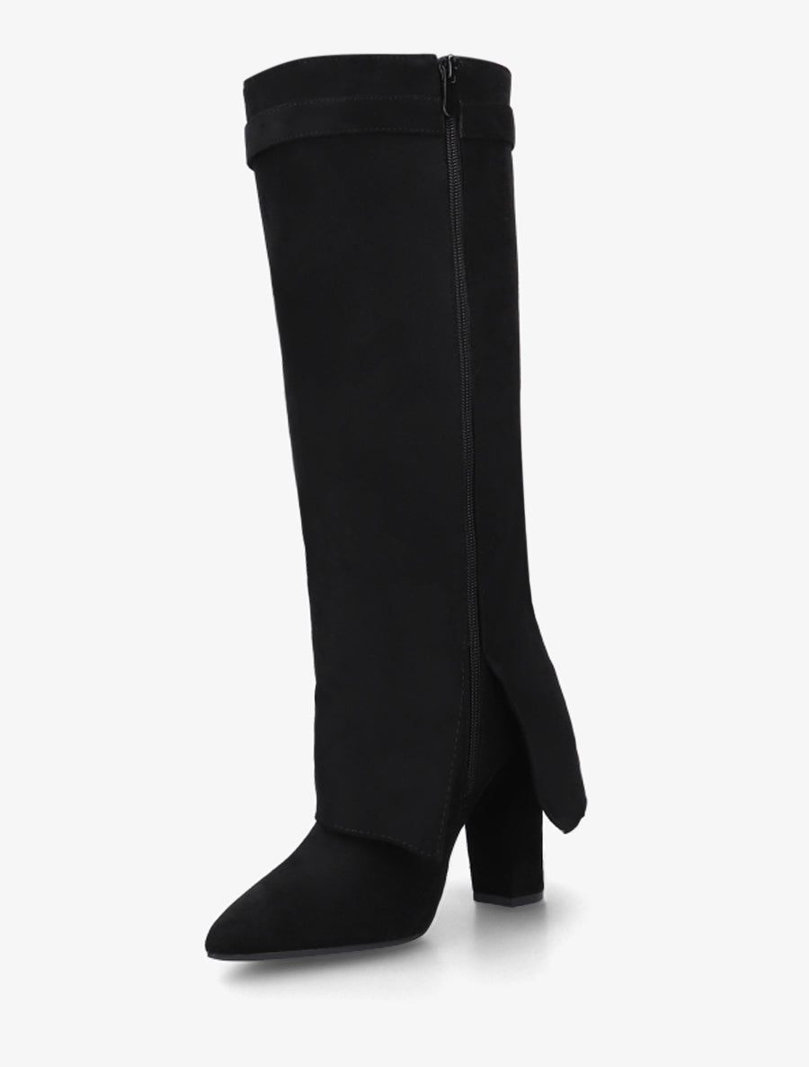 Bottes en suédine à revers - Noir - 3