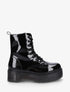 Bottines montantes vernies à lacets - Noir - 1