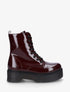 Bottines montantes vernies à lacets - Bordeaux - 1