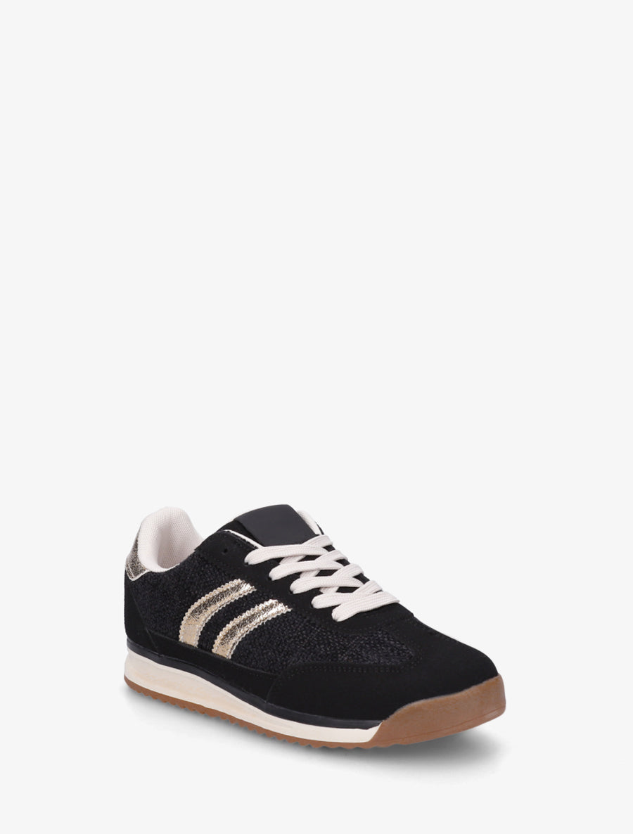 Sneakers en tissu effet tweed - Noir - 2