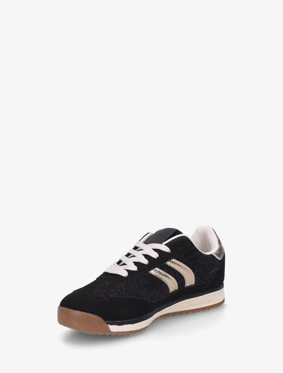 Sneakers en tissu effet tweed - Noir - 3