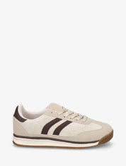 Sneakers en tissu effet tweed - Beige - 1