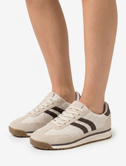 Sneakers en tissu effet tweed - Beige
