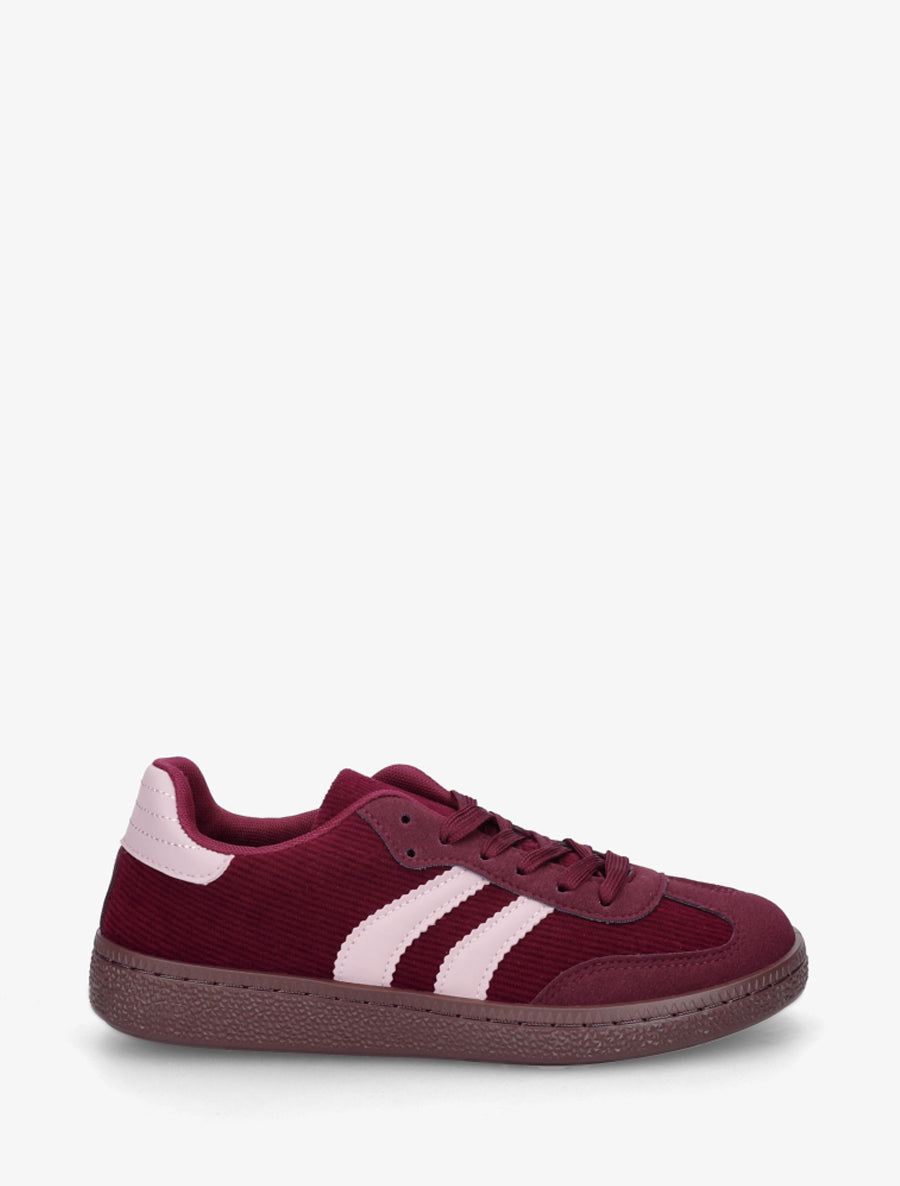 Sneakers en tissu côtelé - Lie de vin - 1