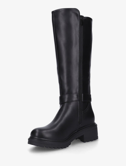 Bottes classiques élastiquées en simili - Noir - 3