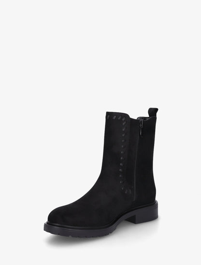 Bottines élastiquées en suédine - Noir - 3