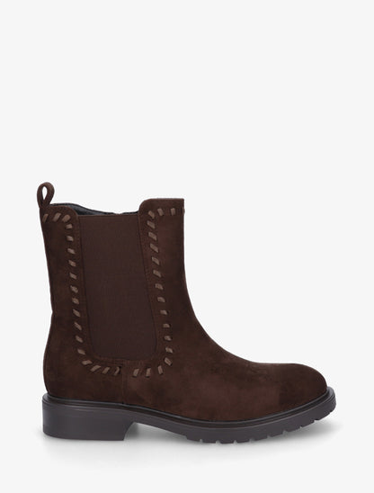 Bottines élastiquées en suédine - Chocolat - 1