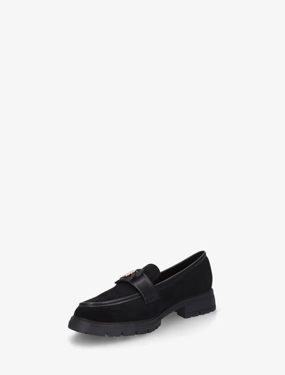 Mocassins en suédine à boucle décorative - Noir - 3