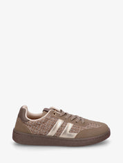 Baskets en tweed et suédine - Taupe - 1