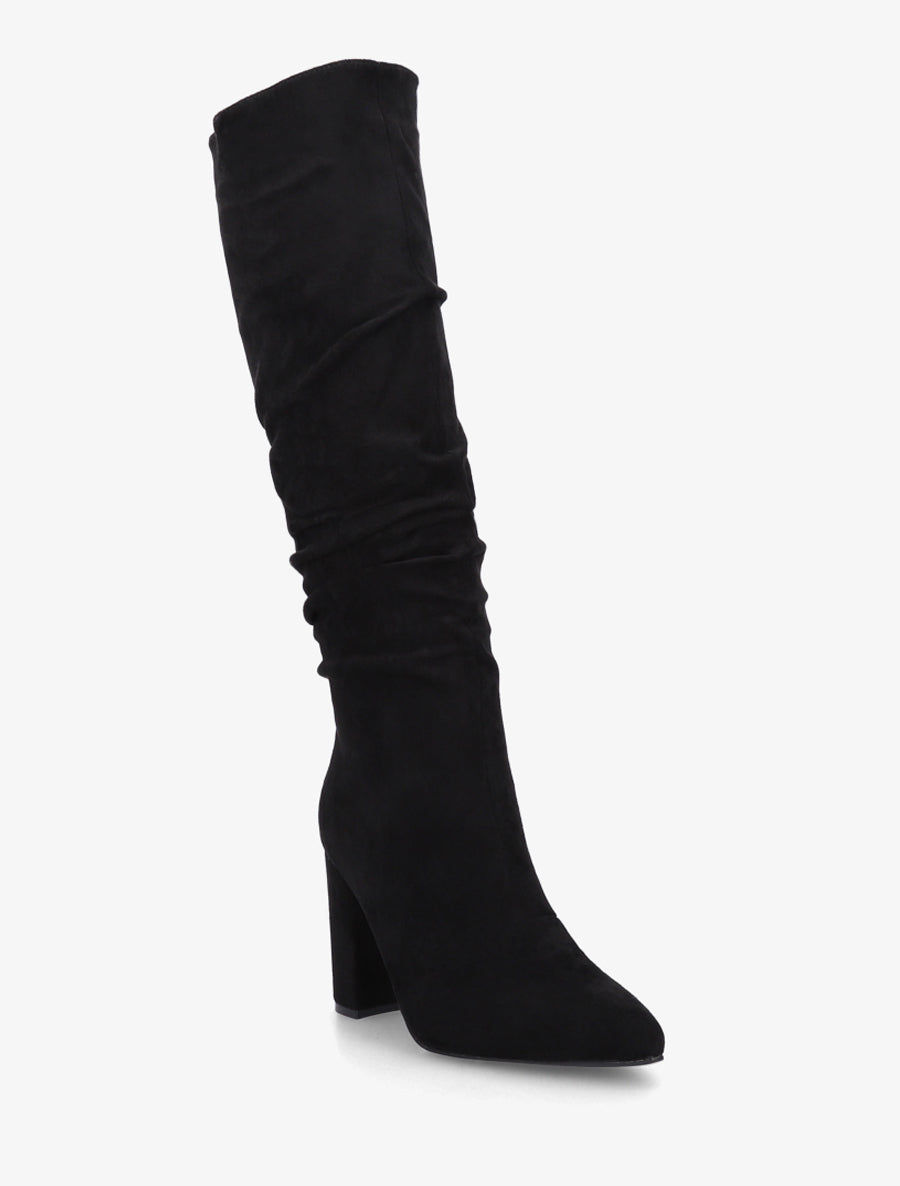 Bottes froncées en suédine à bouts pointus - Noir - 2