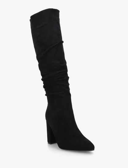 Bottes froncées en suédine à bouts pointus - Noir - 2
