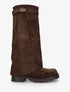 Bottes renversées en suédine - Marron - 1
