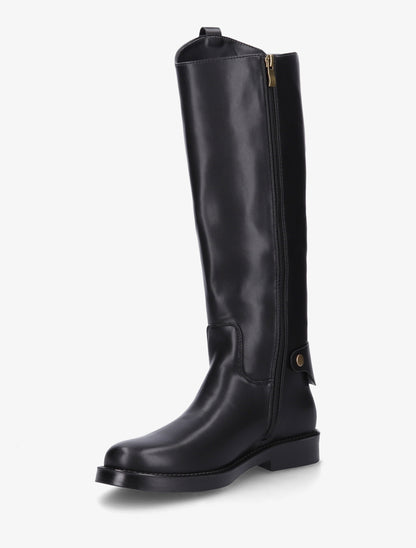Bottes en simili à bout rond - Noir - 3