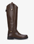 Bottes en simili à bout rond - Marron - 1