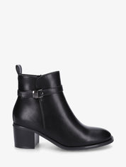 Bottines en simili à talon - Noir - 1