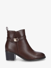 Bottines en simili à talon - Marron - 1