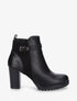 Bottines à empiècement en suédine et talon haut - Noir - 1
