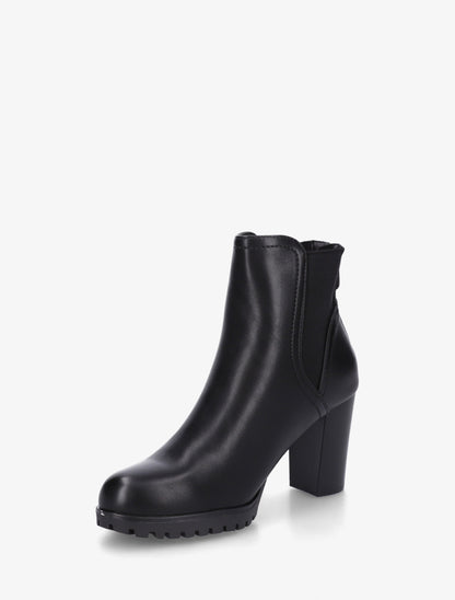 Bottines à talon haut et semelle crantée en simili - Noir - 3