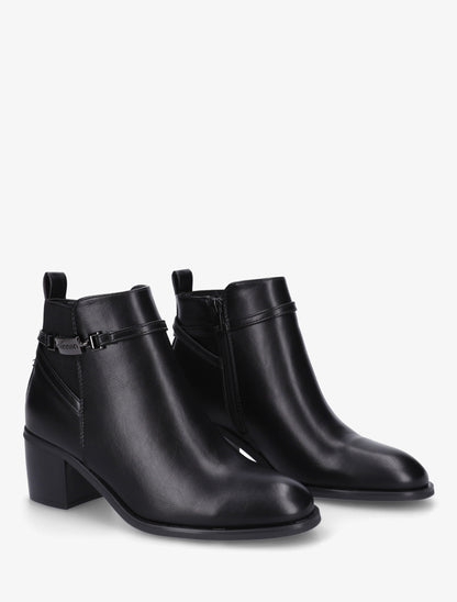 Bottines élastiquées en simili - Noir - 4