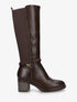Bottes en simili à sangles fantaisies - Marron - 1
