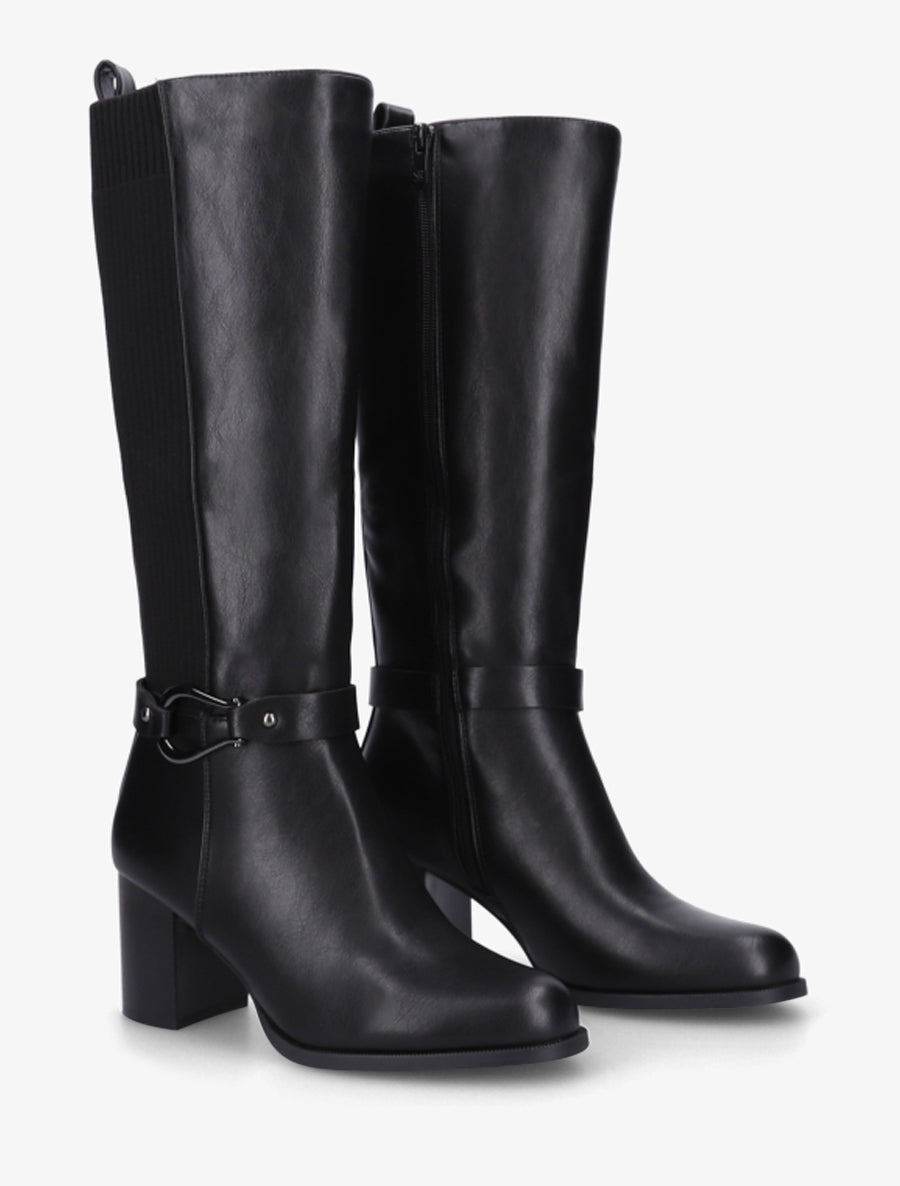 Bottes unies bimatière - Noir - 4