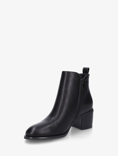 Bottines en simili à zip décoratif - Noir - 3