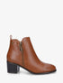Bottines en simili à zip décoratif - Camel - 1