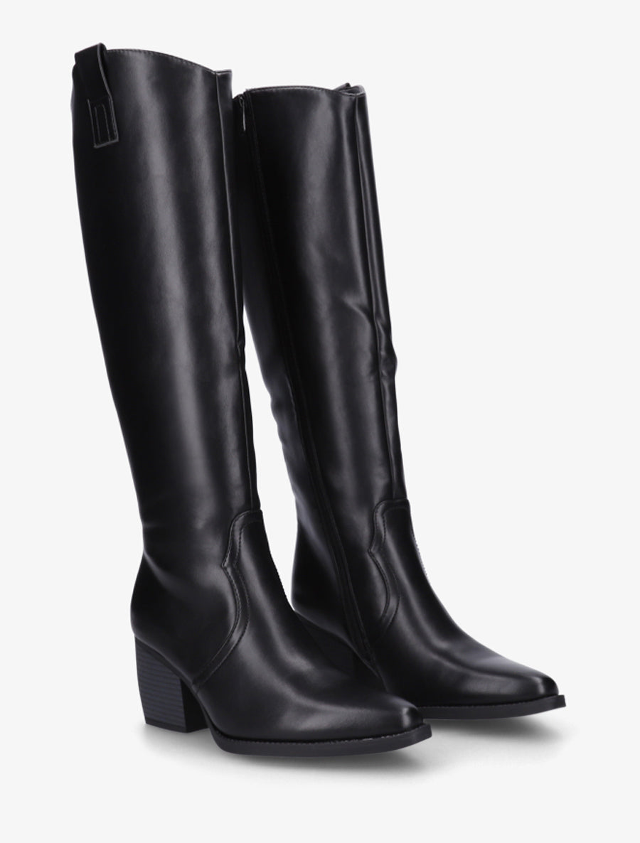 Bottes en simili à bout pointu - Noir - 4