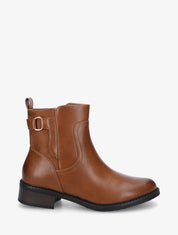 Bottines en simili et suédine - Camel - 1