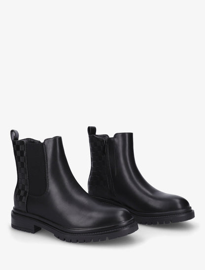 Bottines élastiquées à contrefort damier - Noir - 4