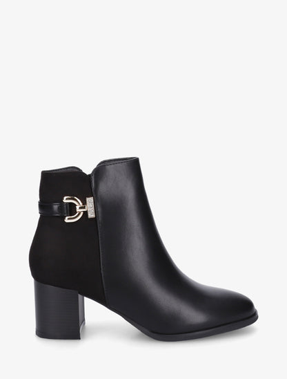 Bottines bimatière à boucle strassée - Noir - 1
