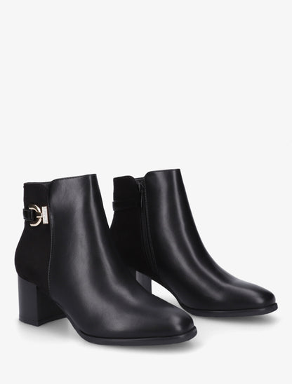 Bottines bimatière à boucle strassée - Noir - 4