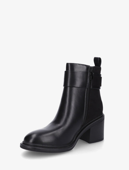 Bottines bimatière à talon bloc - Noir - 3