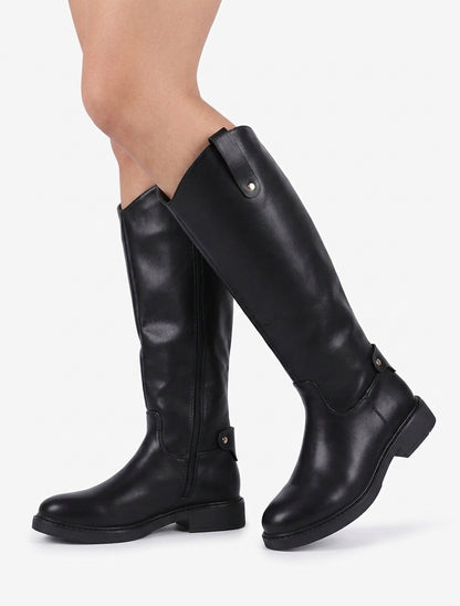 Bottes style cavalière en simili - Noir