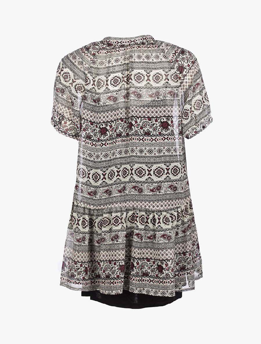 Robe à motifs géométriques - Écru - 2