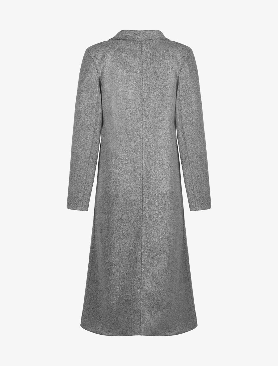 Manteau en feutre extra long - gris - 2