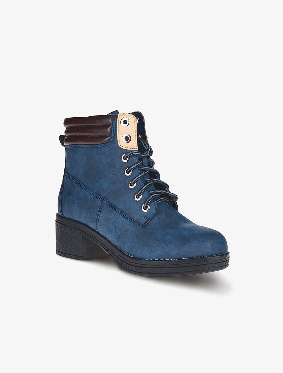 Bottines sport petits talons - Marine - 2