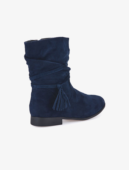 Bottines suédine à lanière simple - Marine - 4