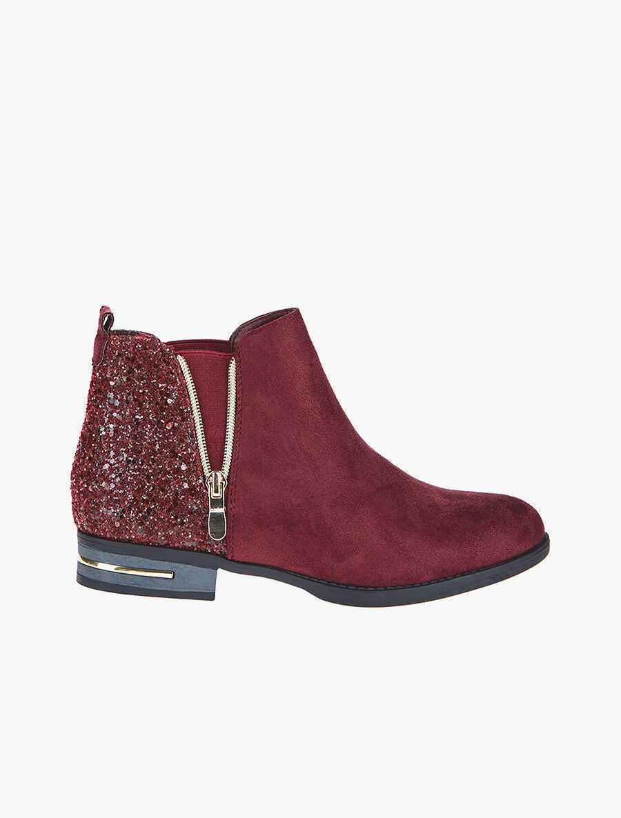 Chelseas arrière à paillettes - bordeaux - 1