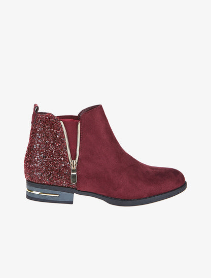 Chelseas arrière à paillettes - bordeaux - 1