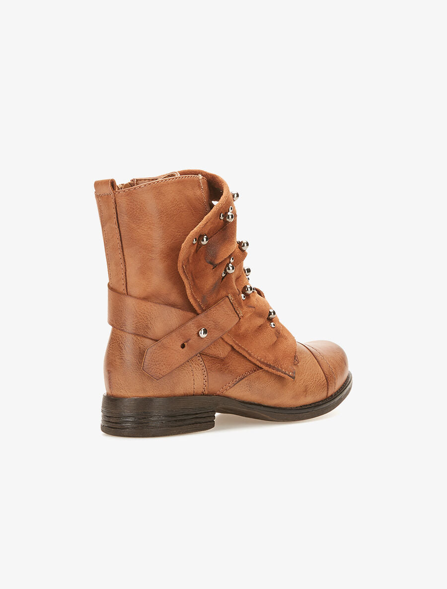 Boots avant recouvert de lanières - camel - 4