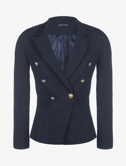 Veste basic à boutons - marine - 1