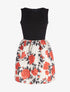 Robe motifs roses rouge - noir - 3