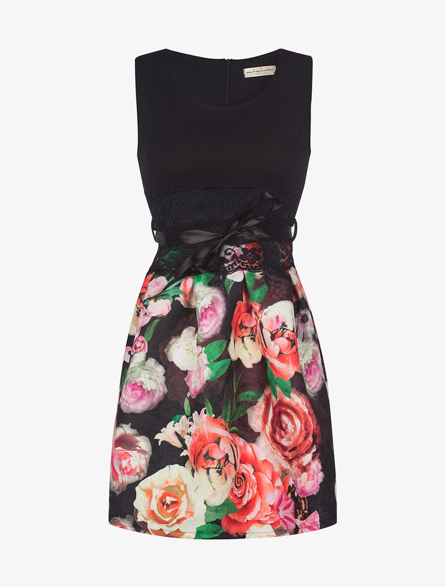 Robe bas motifs - noir - 1