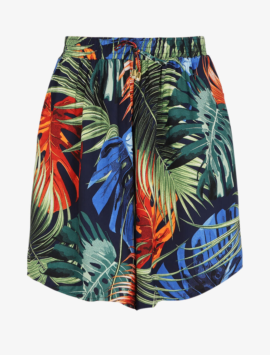 Short fluide imprimé jungle tropicale - Marine - 5