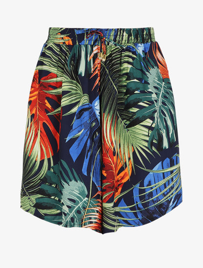 Short fluide imprimé jungle tropicale - Marine - 5