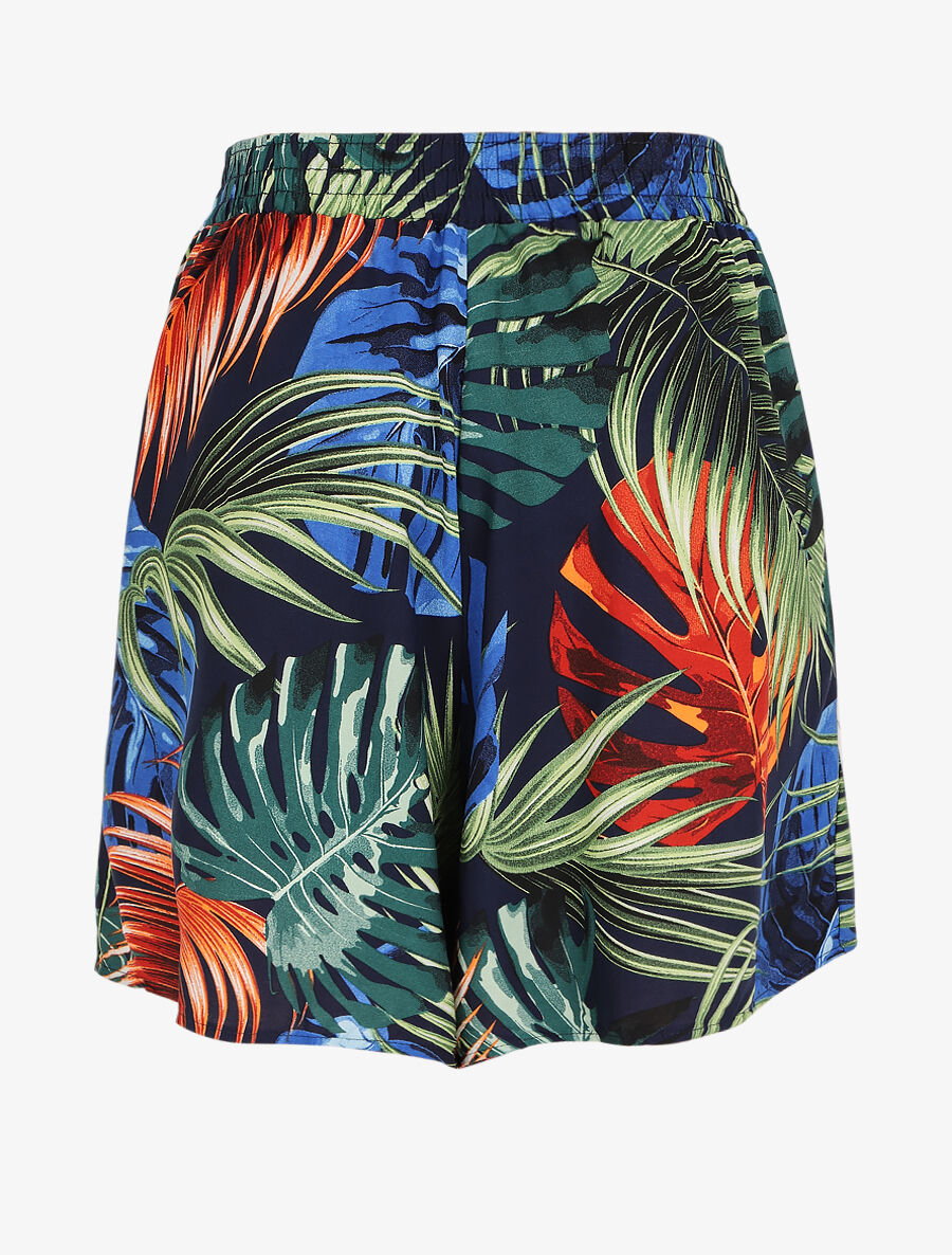 Short fluide imprimé jungle tropicale - Marine - 2