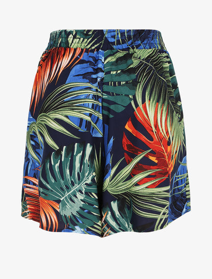 Short fluide imprimé jungle tropicale - Marine - 2