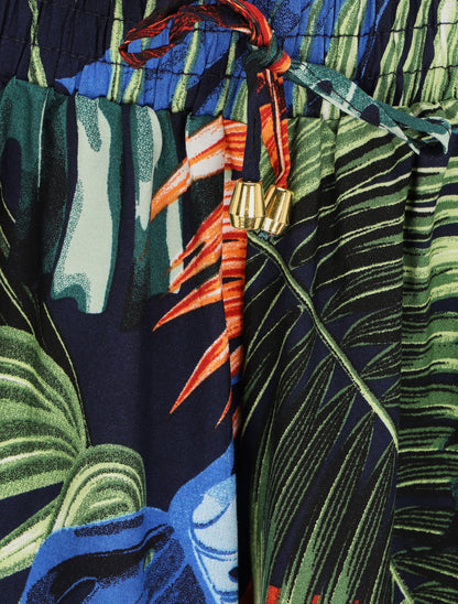 Short fluide imprimé jungle tropicale - Marine - 3